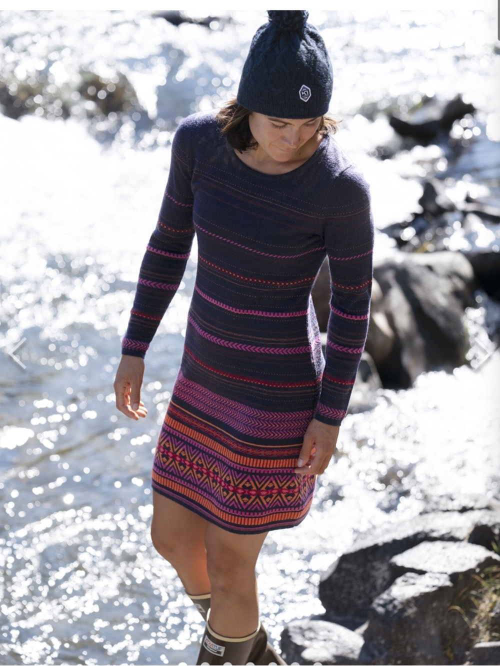 Krimson Klover Tallchief Multicolor Fair Isle Merino blend Knit Dress M